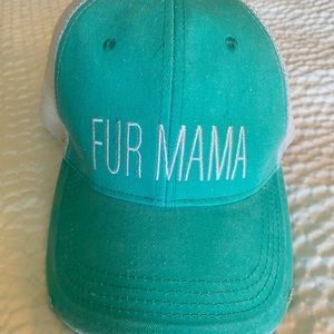 NWOT Fur Mama ‘distressed’ baseball hat with SnapBack closure